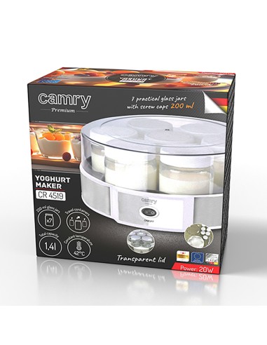 Yogurtera cr4519, blanca, 20 w, ø24 x 11,5 cm