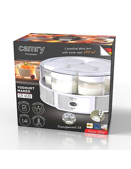 Yogurtera cr4519, blanca, 20 w, ø24 x 11,5 cm