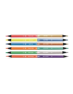 Lápices bicolor triangulares madera negra (colores fluor + metalizados), 6 uds 2