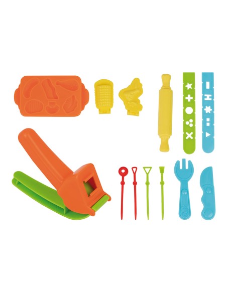 Maletín pasta blanda soft dough 8 botes 59 g con herramientas de barbacoa