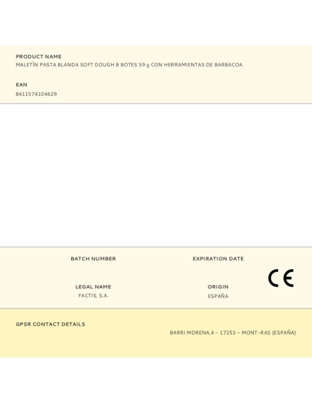 Maletín pasta blanda soft dough 8 botes 59 g con herramientas de barbacoa