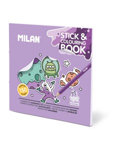 Cuaderno con adhesivos para colorear alien invasion