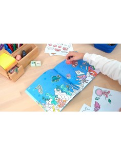 Cuaderno con adhesivos para colorear blue odissey 2