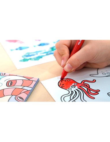 Cuaderno con adhesivos para colorear blue odissey