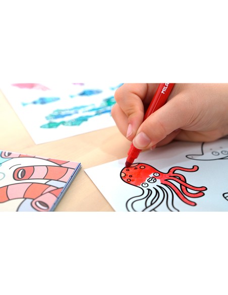 Cuaderno con adhesivos para colorear blue odissey