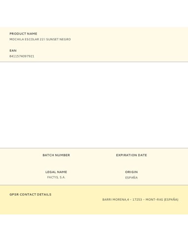 Mochila escolar 22 l sunset negro