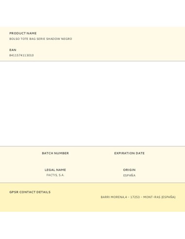 Bolso tote bag serie shadow negro