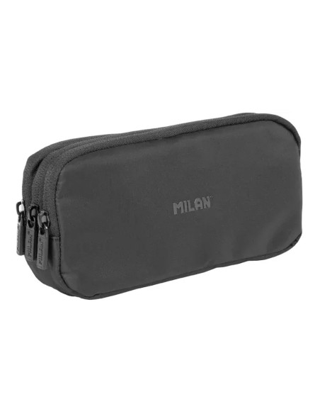 Estuche portatodo 3 cremalleras serie shadow negro