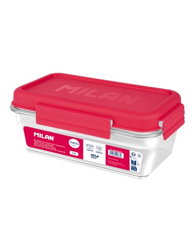 Fiambrera de tritán hermética rectangular nata® 624 rosa 1,2 l