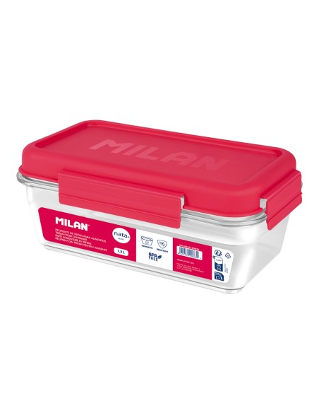 Fiambrera de tritán hermética rectangular nata® 624 rosa 1,2 l