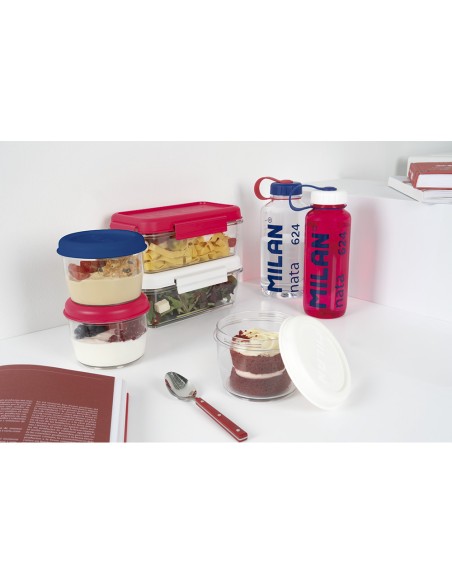 Fiambrera de tritán hermética rectangular nata® 624 rosa 1,2 l