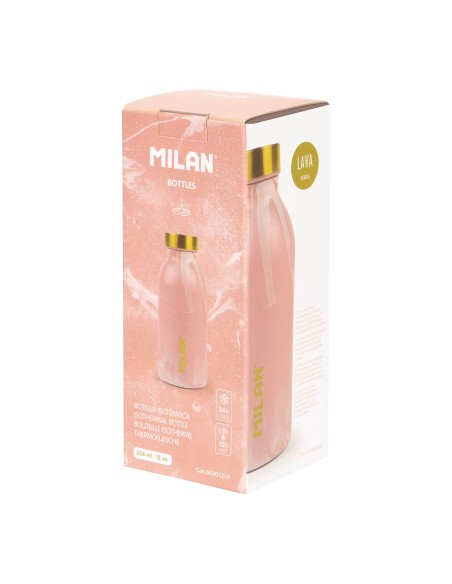 Botella isotérmica de acero inoxidable serie lava rosa 350 ml