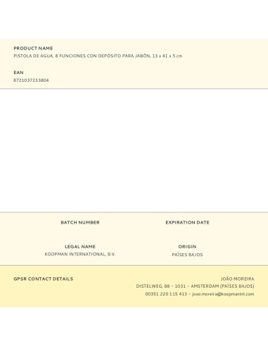 Pistola de agua, 8 funciones con depósito para...