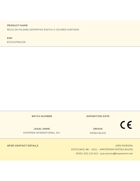 Reloj de pulsera deportivo digital 4 colores surtidos