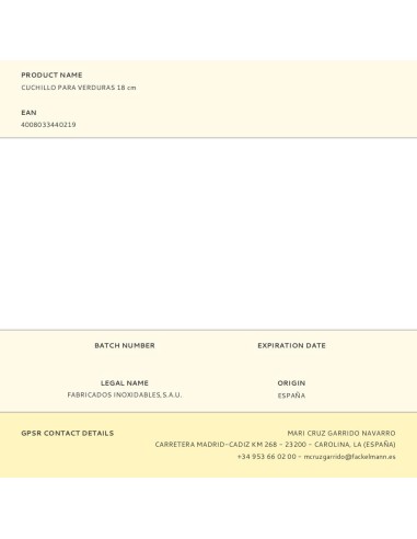 Cuchillo para verduras 18 cm