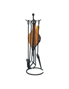 Juego de chimenea color negro 5 piezas 20,5 x 66 cm