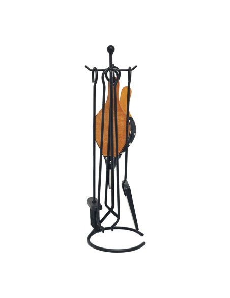 Juego de chimenea color negro 5 piezas 20,5 x 66 cm