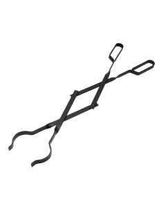 Tenaza metálica para chimenea color negro, 63 cm