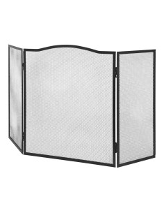 Pantalla chimenea plegable, color negro, 101 x 61 cm 2