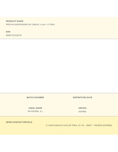 Percha agrupadora de cables, 2 uds + 3 tiras