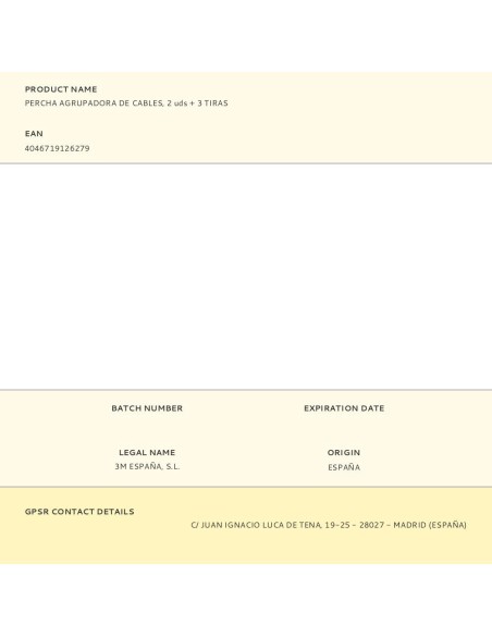 Percha agrupadora de cables, 2 uds + 3 tiras