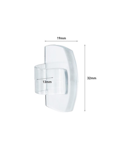 Clips redondos para cables, tranparentes, 19 x...