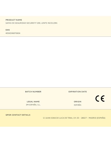 Gafas de seguridad securefit 200, lente incolora