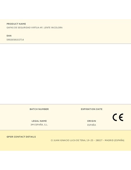 Gafas de seguridad virtua ap, lente incolora