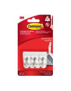 Gancho punta de alambre, pequeño, 19 x 41 x 19 mm, 3 uds + 4 tiras, máx 225 gr 2