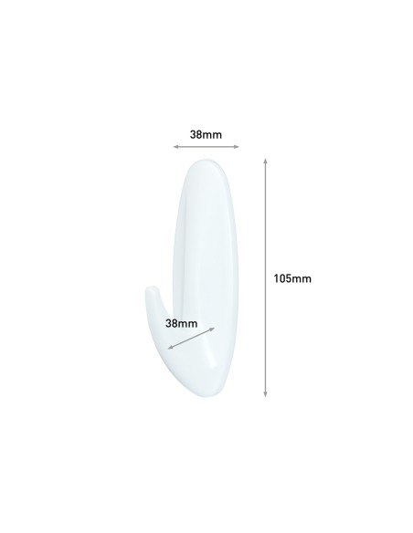 Gancho de diseño para baño, grande, 1 ud + 2 tiras, carga máx 2,2 kg