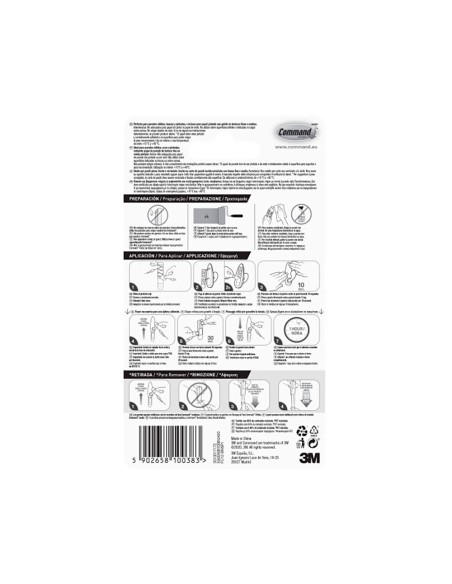 Gancho metálico, mediano, níquel pulido, 1 ud + 2 tiras, máx 1,3 kg