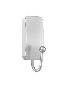 Gancho metálico, pequeño, níquel satinado, 25 x 66 x 25 mm, 1 ud + 2 tiras, máx 450 g