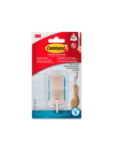 Gancho metálico, pequeño, níquel satinado, 25 x...