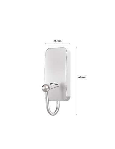 Gancho metálico, pequeño, níquel satinado, 25 x...