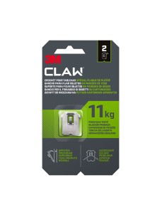 Gancho para paredes de yeso, 11 kg, 27 x 31,5 x 4 mm, 2 uds