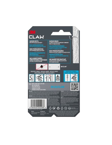 Gancho para paredes de yeso, 7 kg, 23 x 23 x 4...