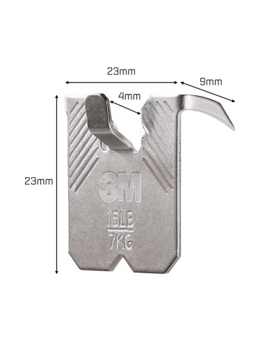 Gancho para paredes de yeso, 7 kg, 23 x 23 x 4...