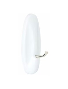 Gancho punta metálica, mediano, blanco, 29 x 79 x 29 mm, 2 uds + 4 tiras, carga max 1,3 kg