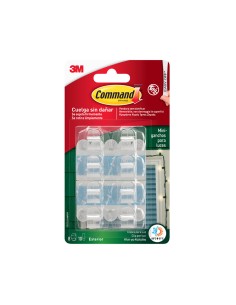 Mini gancho para luces, exterior, transparente, 8 uds + 10 tiras 2