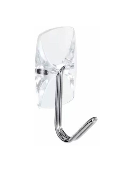 Ganchos transparentes pequeños con punta de alambre con tiras transparentes, 3 uds + 4 tiras, max 225 gr