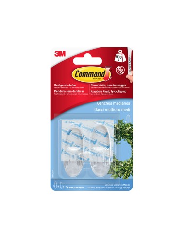 Gancho mediano trasparente, 25 x 60 x 25 mm, 2...