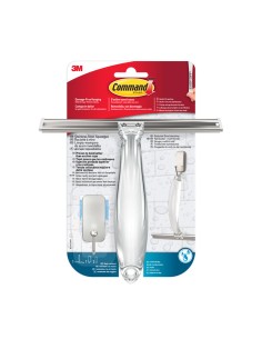 Limpiamamparas con gancho acero inoxidable, níquel satinado, 1 ud + 2 tiras