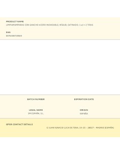 Limpiamamparas con gancho acero inoxidable, níquel satinado, 1 ud + 2 tiras 2