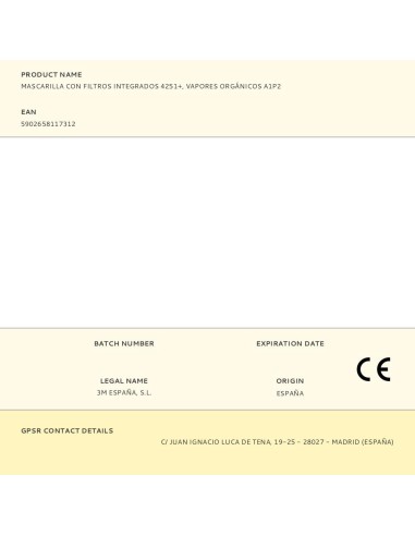 Mascarilla con filtros integrados 4251+,...