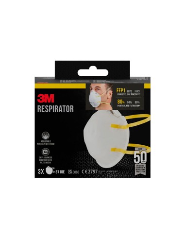 Mascarilla para partículas 8710e, sin válvula,...