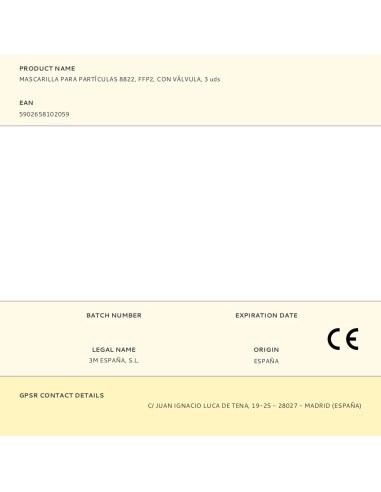 Mascarilla para partículas 8822, ffp2, con...
