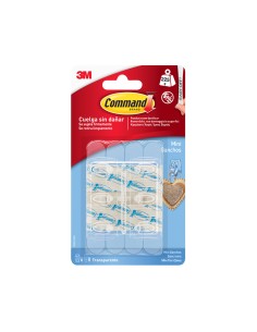 Mini ganchos, transparentes, 22 x 29 x 11 mm, 6 uds + 8 tiras, máx 225 g 2