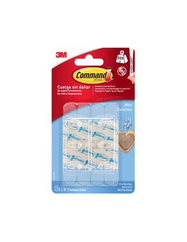 Mini ganchos, transparentes, 22 x 29 x 11 mm, 6...