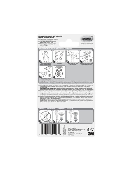 Mini ganchos, transparentes, 22 x 29 x 11 mm, 6 uds + 8 tiras, máx 225 g