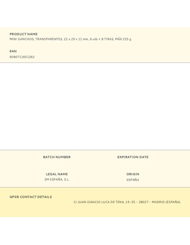 Mini ganchos, transparentes, 22 x 29 x 11 mm, 6...